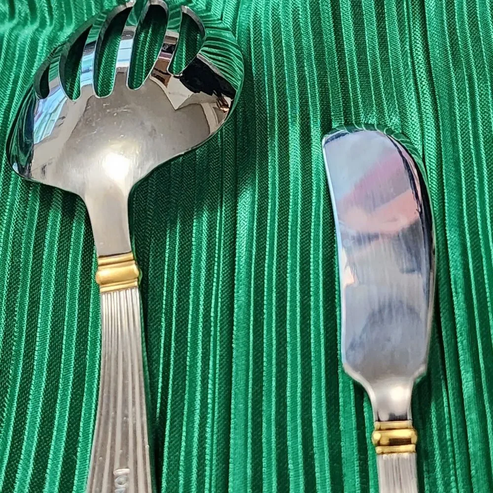 Reed & Barton GOLDEN JUBILEE 5 Piece Serving  Set Glosy 18/8 KOREA Lightly Used